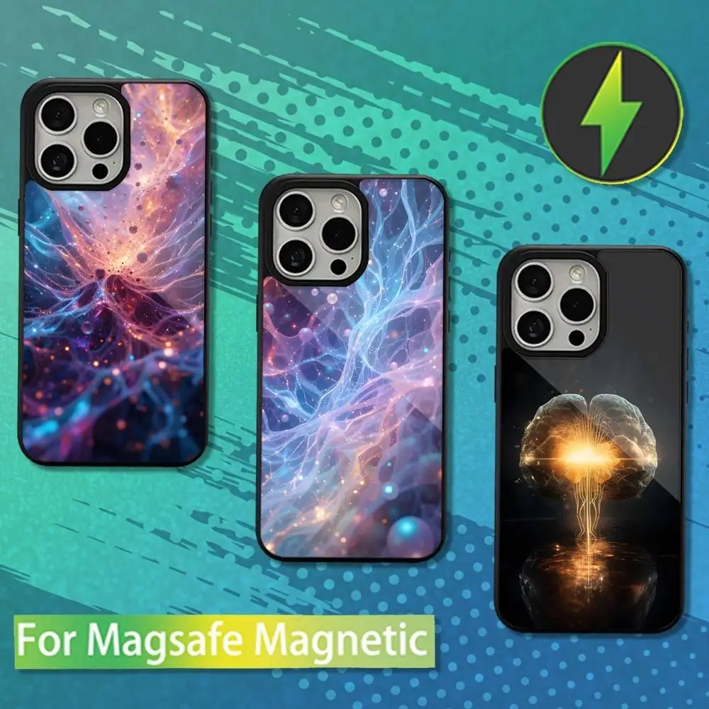 

Painting Art Phantasy Brain Case For iPhone 16,17,15,14,13,12,11,Pro,Max,Plus,Mini,Magsafe,Magnetic Wireless Charging Case
