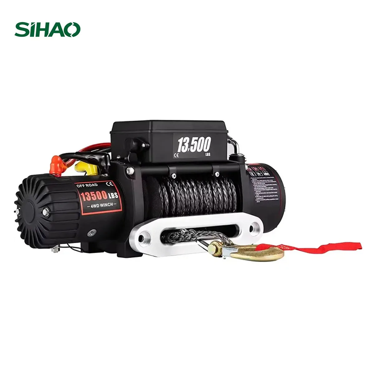 SIHAO 13500LBS شاحنة كهربائية ونش 12 فولت ونش كهربائي ATV حبل اصطناعي مع جهاز تحكم عن بعد لشاحنة مقطورة سيارة 4X4 ATV