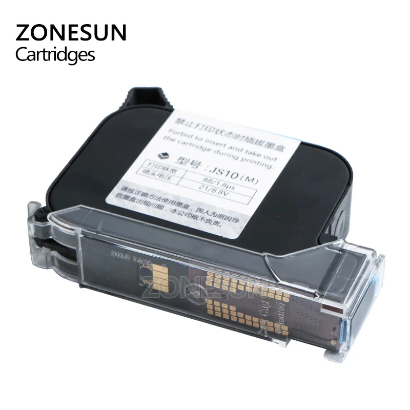 خرطوشة الحبر ZONESUN للطابعة صندوق الحبر ل يده ذكي USB QR رمز طابعة نافثة للحبر آلة الترميز
