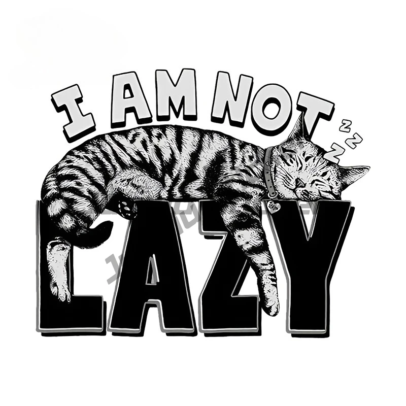 Funny Kitten Car Stickers I Am Not Lazy Design Graffiti Decals Cool Vinyl Car Rear Window Decoration