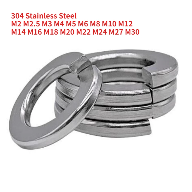 DIN127 304/316 Stainless Steel Gasket Ring Spring Lock Washer Split Washer M2 M2.5 M3 M4 M5 M6 M8 M10 M12 M14 M16 M18 M20~M30