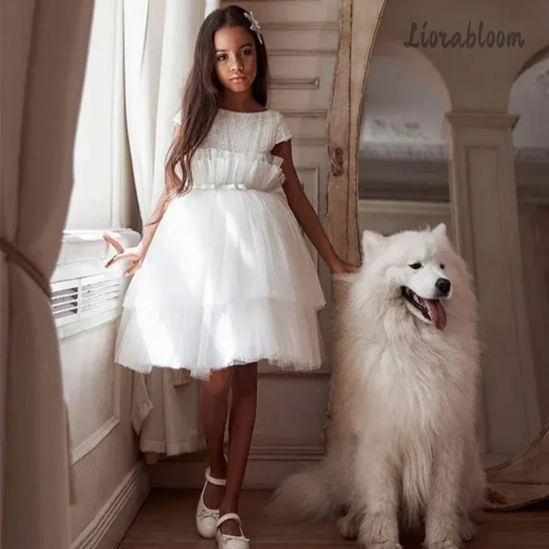 

Custom Girls' Wedding Attire Backless Flower Girl Dress Short Party Dress Women's Wedding Party Attire Dress свадебное платье
