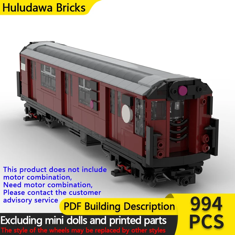

City Car Model MOC Building Bricks Subway R33 Wide-Front Train Modular Technology Children Holiday Gifts Assemble Toys Suit