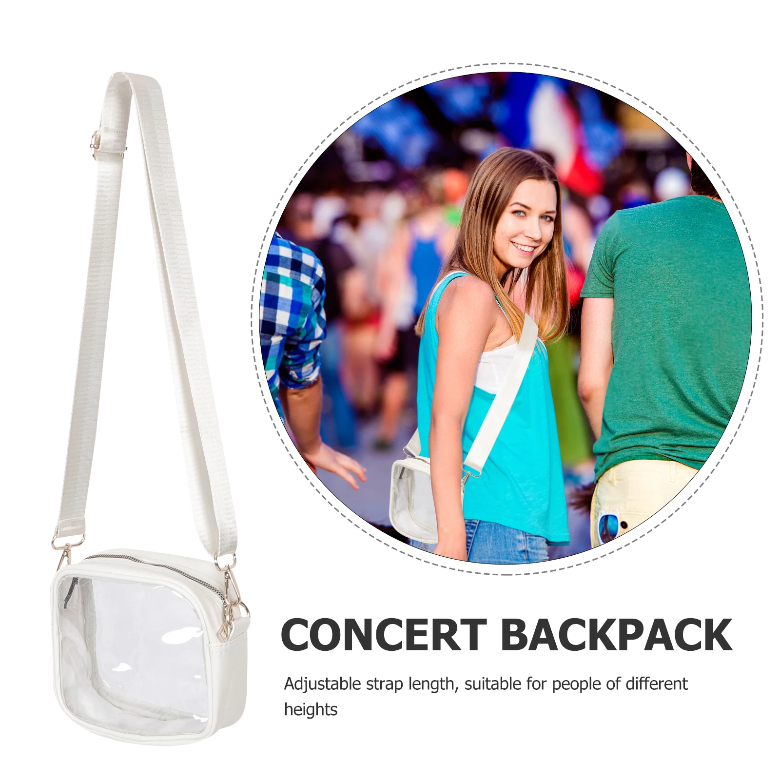 

Detachable Clear Crossbody Bag Pvc Shoulder Pouch Adjustable Strap Transparent Storage Small Cross Body Purse Belt Pouch For