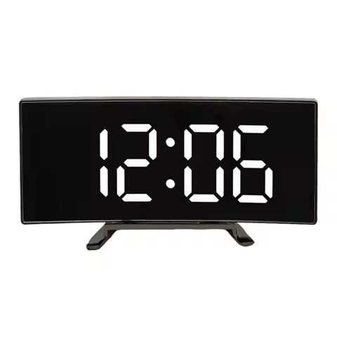 LED Digital Alarm Clock Large Screen Electronic Clock for Bedroom Office Kitchen Living Room Easy to Read Battery Mains Powered