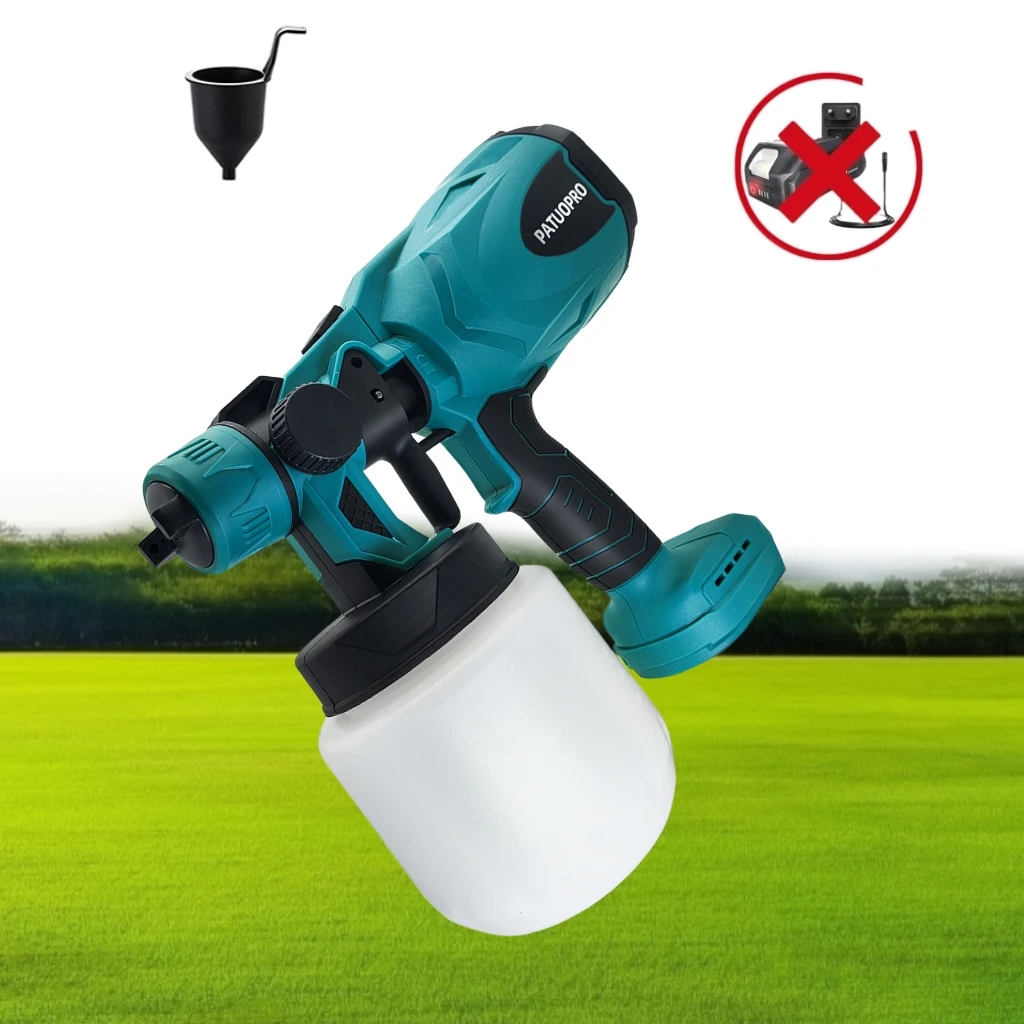 

PATUOPRO Cordless Electric Spray Gun HVLP Portable Paint Sprayer Auto Furniture Steel Coating Airbrush For Makita 18V Battery