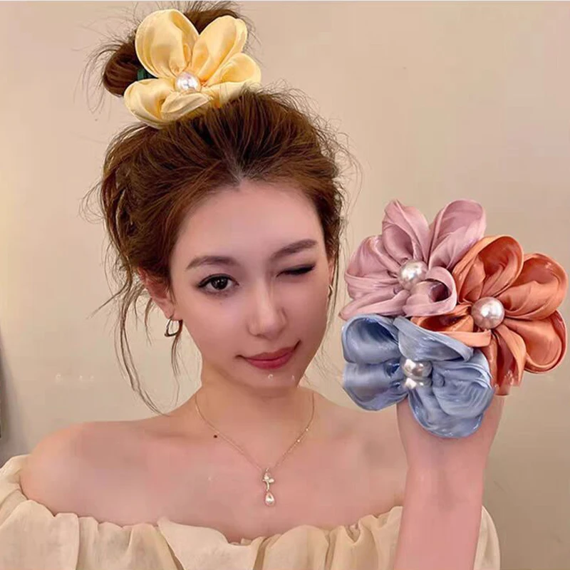 

Withyoo | Эластичная веревка для волос с жемчужным цветком, резинки для волос из органзы, корейская мода, милые аксессуары для волос, хвост, оптовая продажа