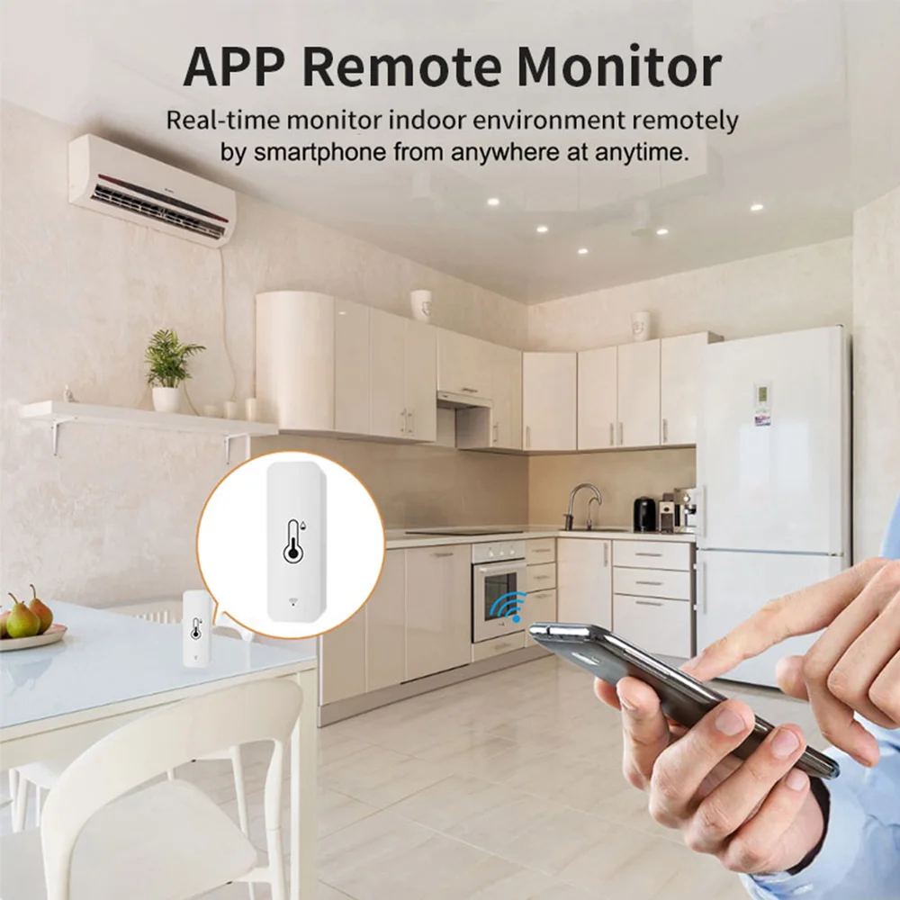 Tuya WiFi Zigbee Smart Temperature Humidity Sensor  APP Remote Monitor Smart Home var SmartLife WorkWith Alexa Google Assistant