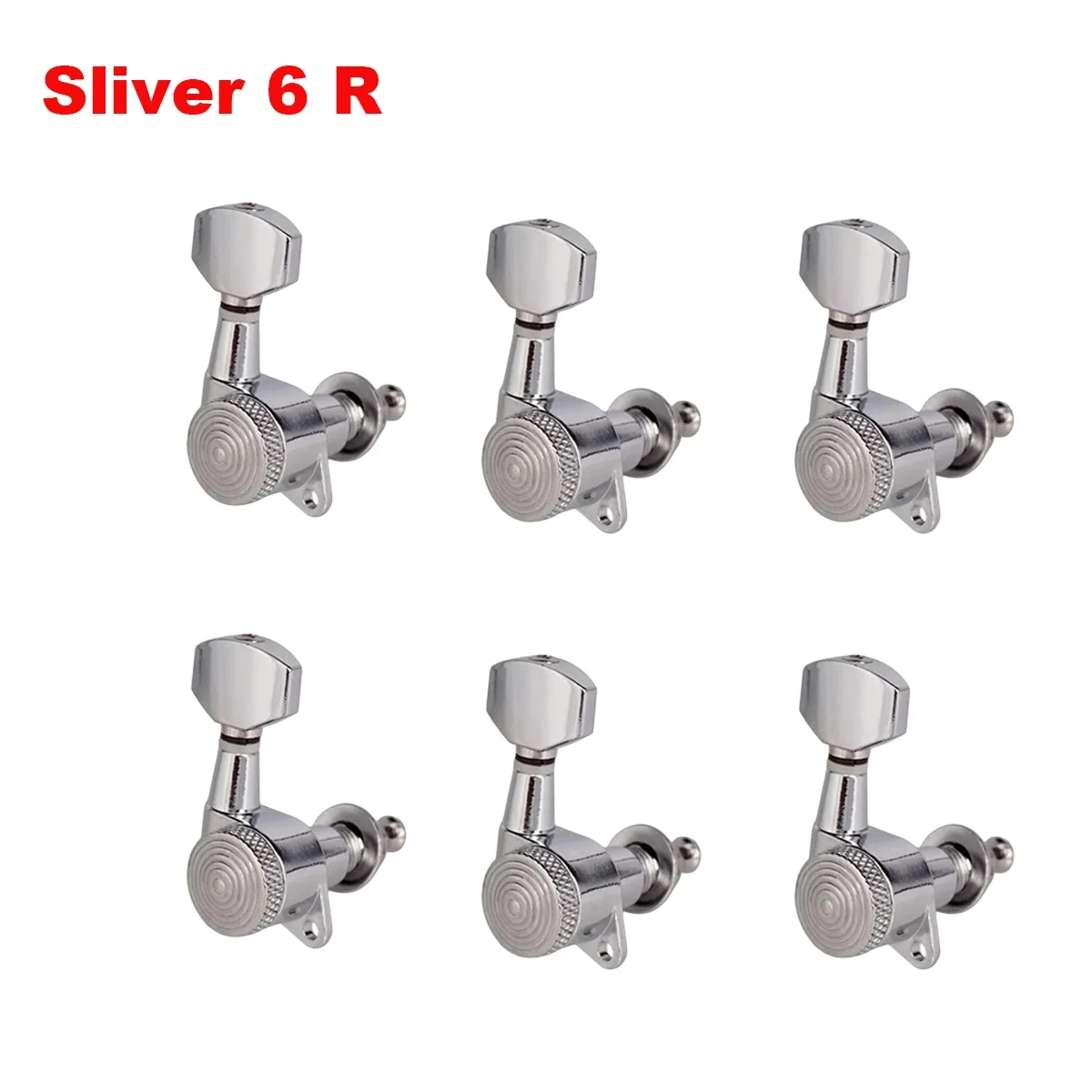 6pcs Sliver Right-Handed Locking Guitar Tuners - 1:18 Precision, Universal for Electric/Acoustic