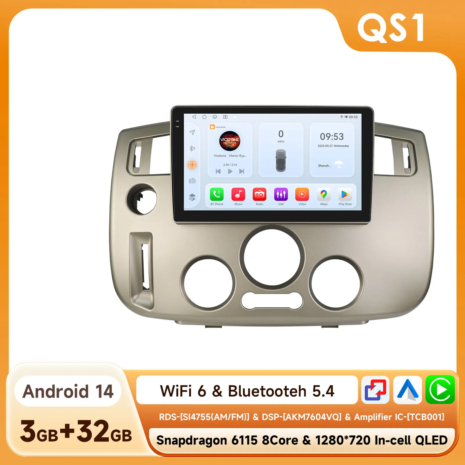 OSSURET AI Android 14 Autoradio Voor Renault Scenic Il 2004-2009 Intelligent Systeem Carplay auto Multimedia Video Player GPS 4G 6115