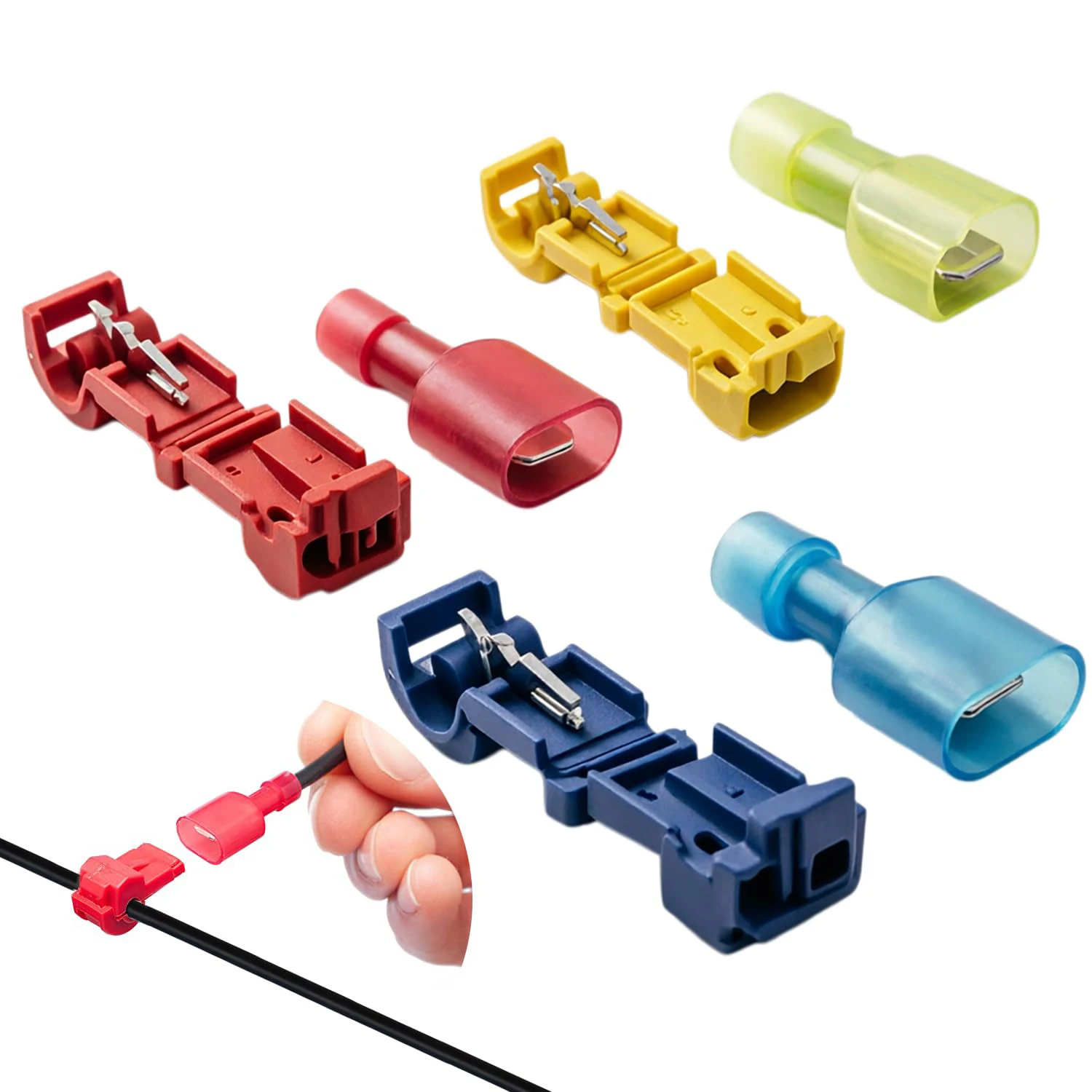 30pcs/15 sets of T-type nylon insulated quick terminal blocks, 22-18, 46-14/12-10AWG