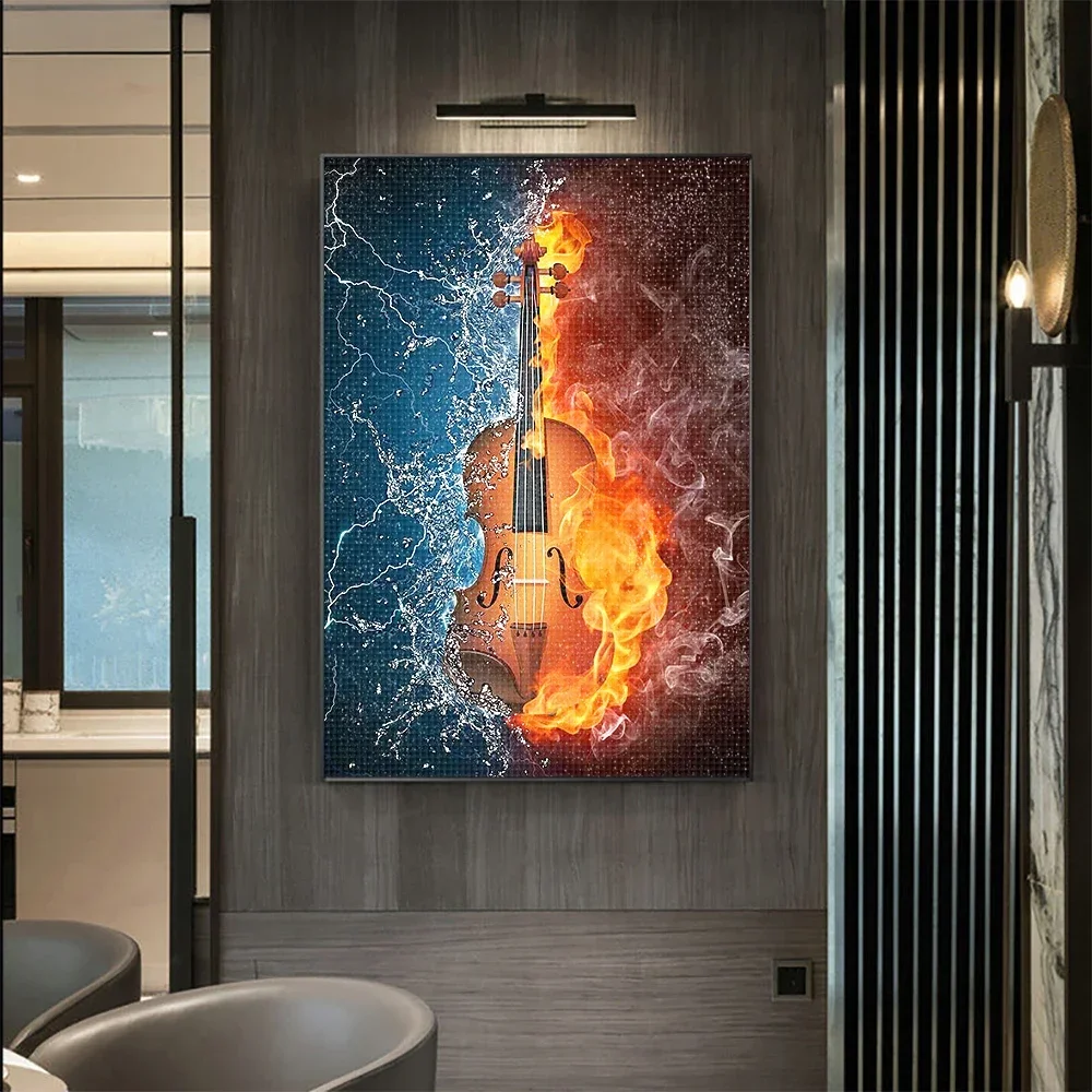 5D DIY Full Square/Round Diamond Painting Music Equipment Guitar Diamond Embroidery Rhinestone Picture Mosaic Home Decoration