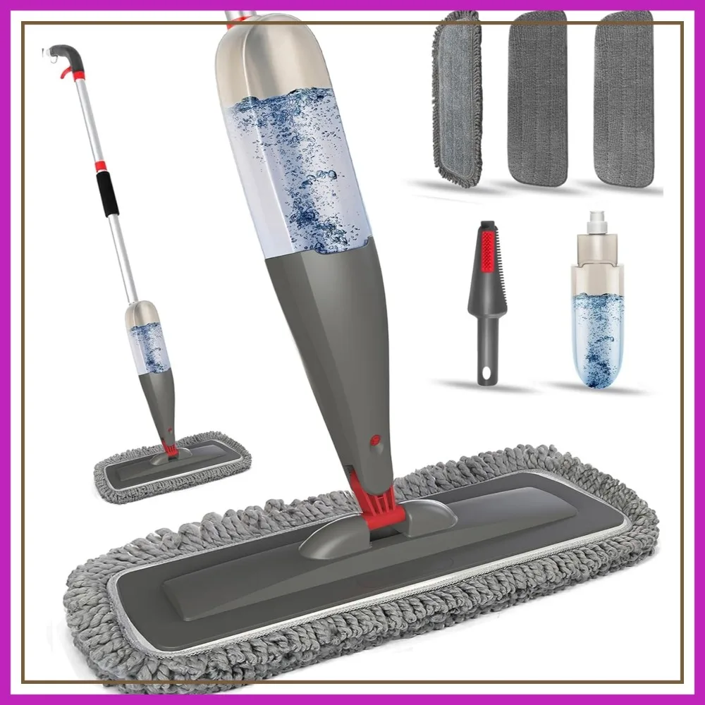 

Spray Mop for Floor Cleaning with Washable Pads, 800ml Refillable Bottle, Reusable Microfiber Mop for Hardwood Laminate Tile