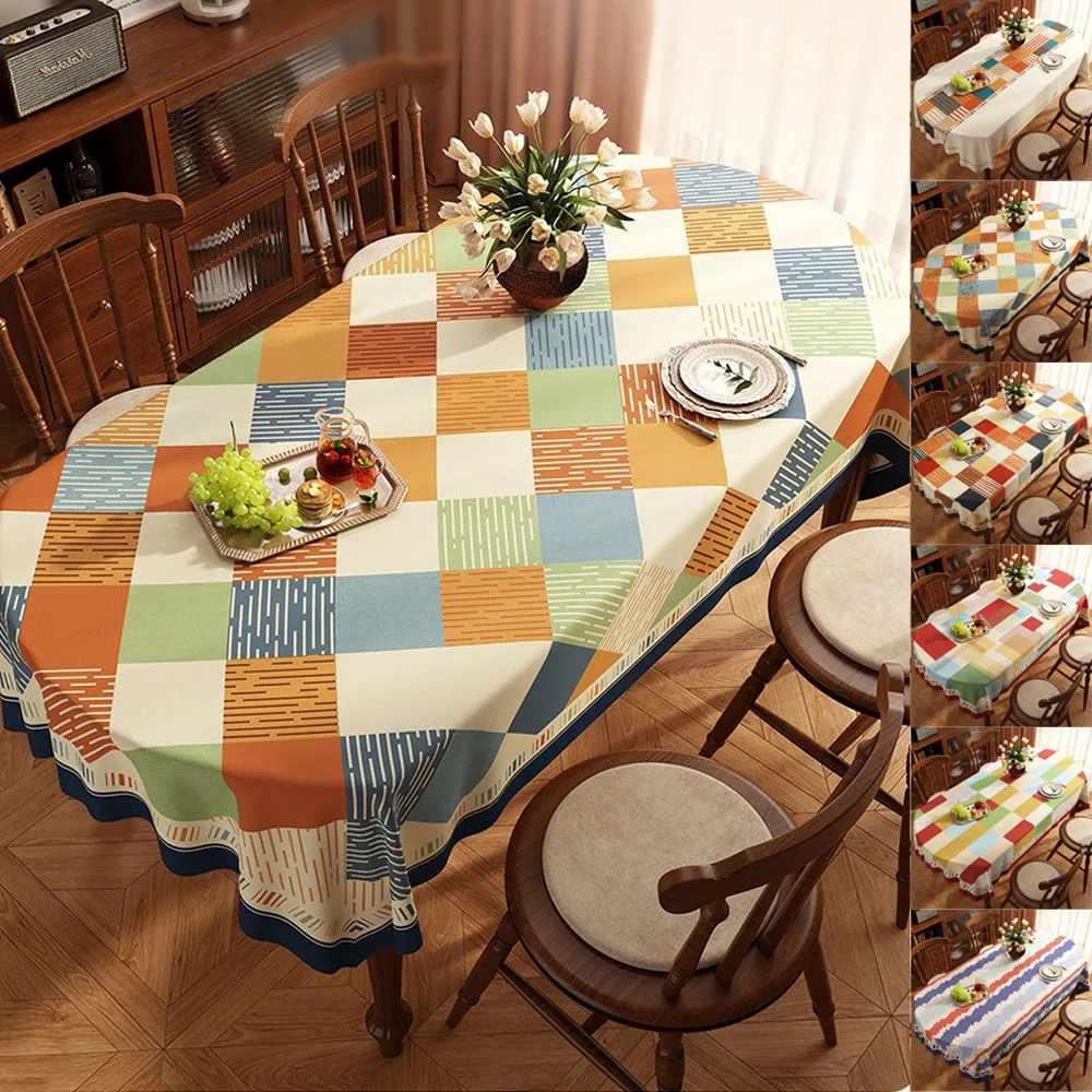 

1PC Universal Rectangular PVC Table Waterproof Tablecloth Green Oil Proof Pvc Table Cover Dining Table Cover Coffee Shop Decor