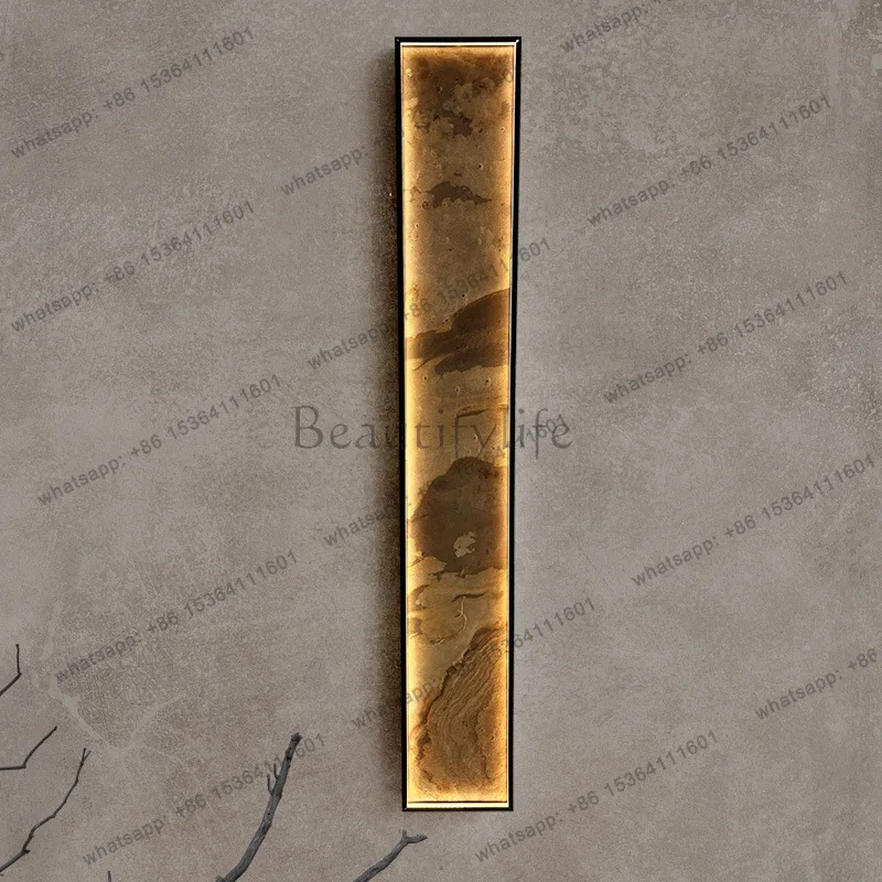 LX rock slab tea room Zen landscape decorative painting lamp bedside long luminous object