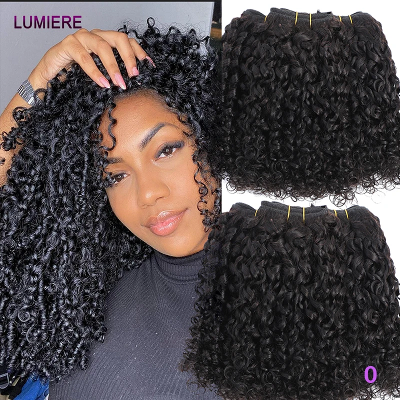 Bouncy Burmese Pixie Curly Echthaar-Bündel 1/3/4 Stück Brasilianische Haarverlängerungen Rohe Echthaar-Bündel Angebot Jungfräuliche Haarverlängerungen
