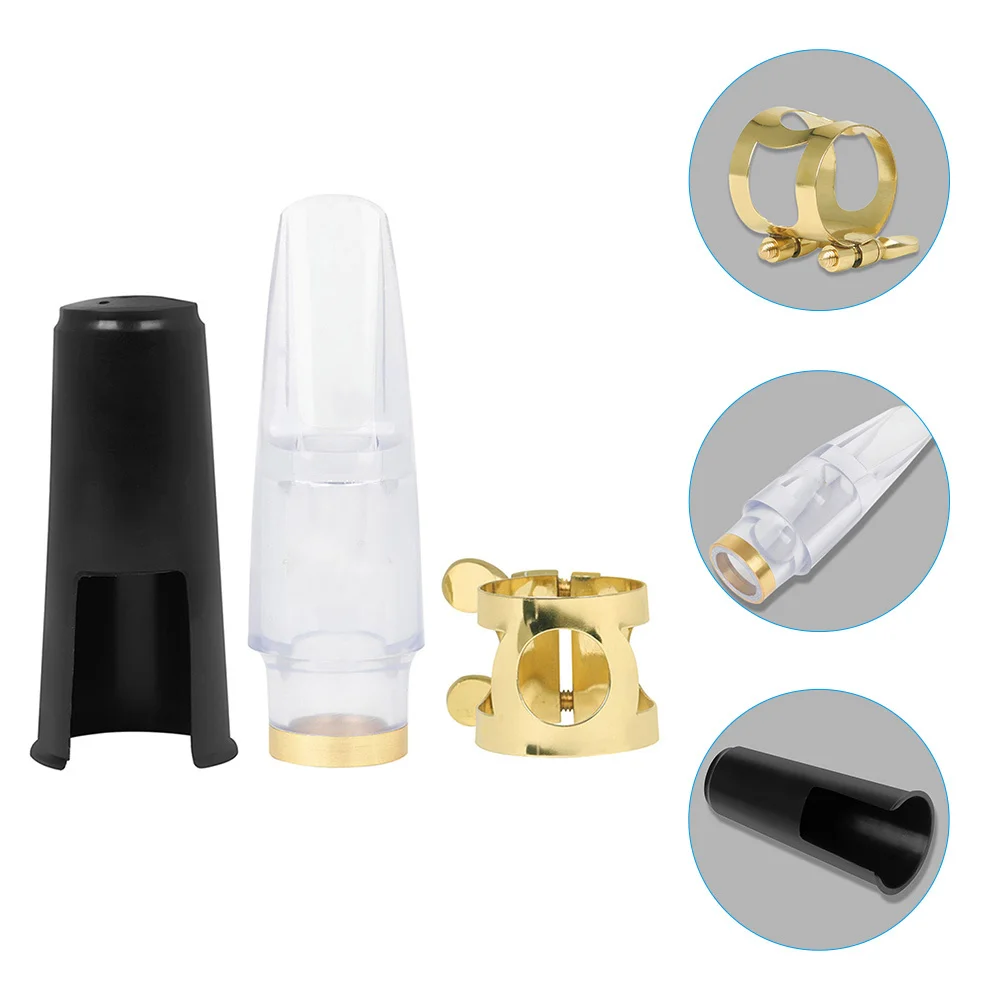 

1Set Alto Sax Kit Mouthpiece Cap Ligature Durable Accessories Practical for Student Practice Saxophone Supplies
