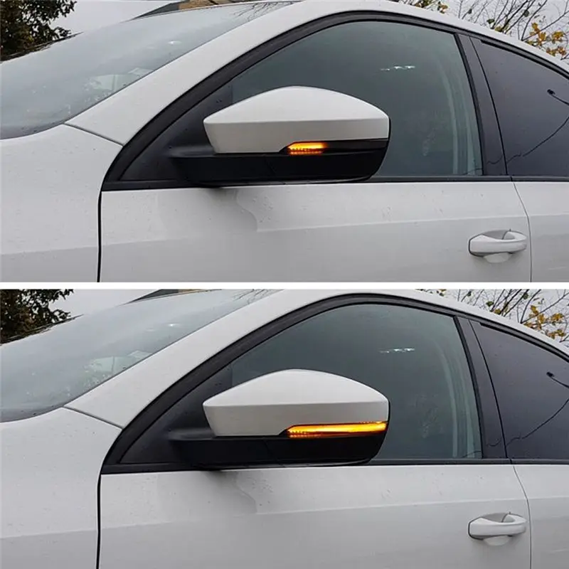 A30F-Car LED Dynamic Rearview Mirror Light Side Turn Signal Light For Skoda Octavia Mk3 A7 5E T-Roc Troc T-Cross 2014-2020