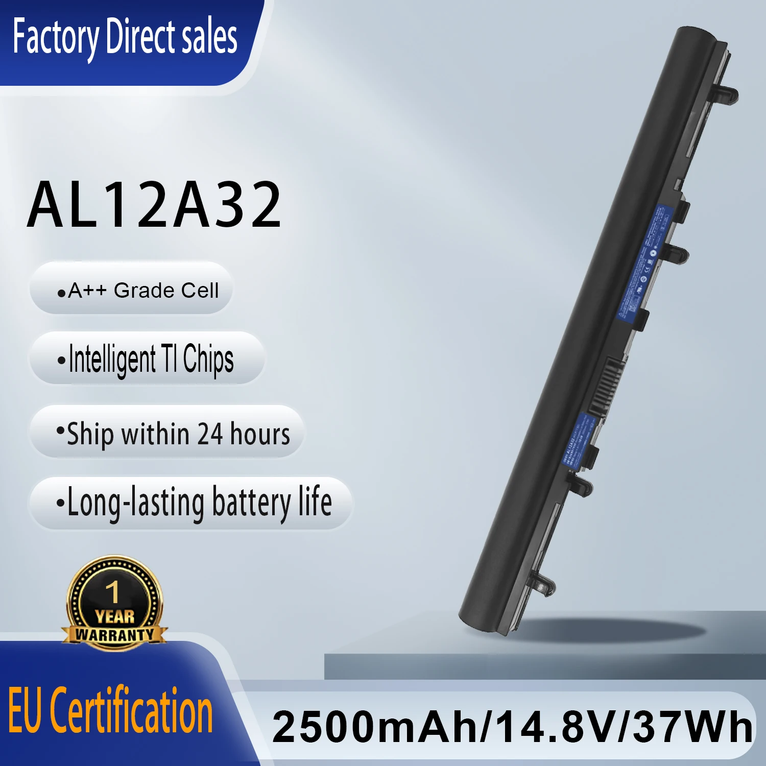 

AL12A32 Laptop Battery For Acer Aspire V5 V5-171 V5-431 V5-531 V5-431G V5-471 V5-571 V5-471G V5-571G E1 E1-522 E1-532 E1-572