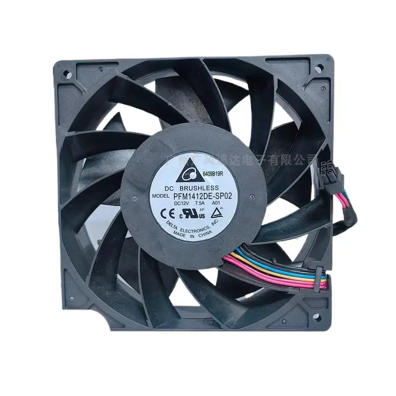 1PCS PFM1412DE For Delta 140mm X 38mm DC 12V 5.04A Ultra High Airflow Fan 5500RPM 328CFM Powerful Exhaust Fan
