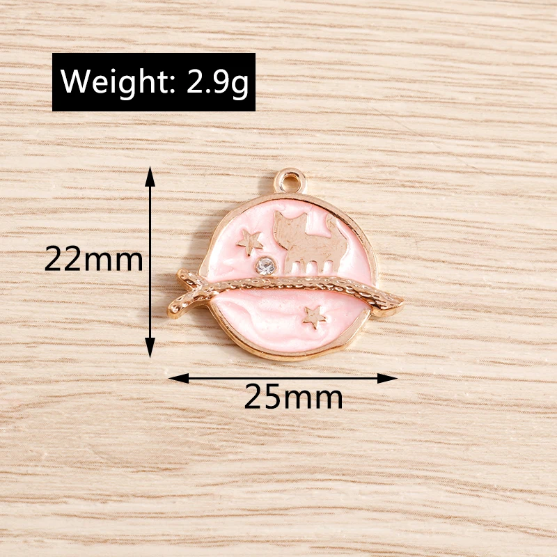Tusember 10 Stück Mix Niedliche Kätzchen-Emaille-Anhänger Kawaii Katzen-Charms für Schmuckherstellung Ohrringe Halskette Handgemachtes Zubehör – Detail 23