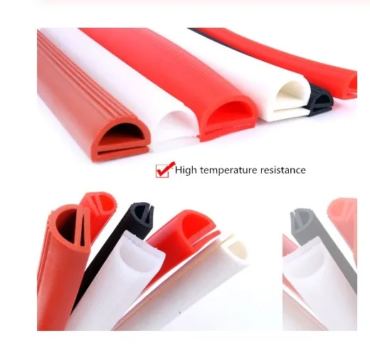 Guarnizione in silicone resistente alle alte temperature tipo E striscia rosso bianco E forma Silicone Stirp porta forno congelatore porta forno