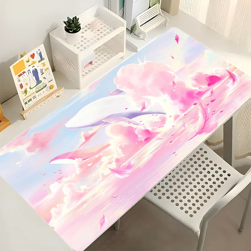 Mouse Pad Gaming Home Mousepad Pink Cloud Whale Keyboard Pad Office Carpet Laptop Kawaii Mice Pad Laptop Accessories Desk Mat