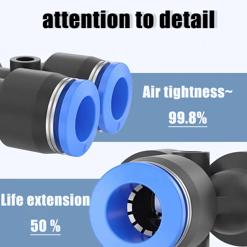 1pcs PY Pipe Fittings Plastic Pneumatic Air Connector Fitting Quick Push PY 4mm 6mm 8mm 10mm 12mm Hose Connect Blue