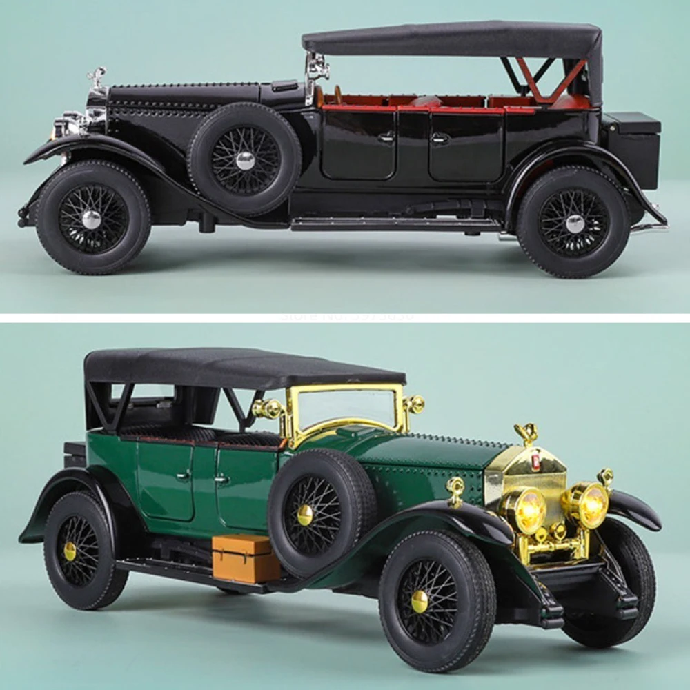 1:24 Rolls Royce Phantom 500K modelo de juguete coches ruedas puertas giradas puertas abiertas coche Vintage en miniatura vehículo extraíble niños regalos de navidad