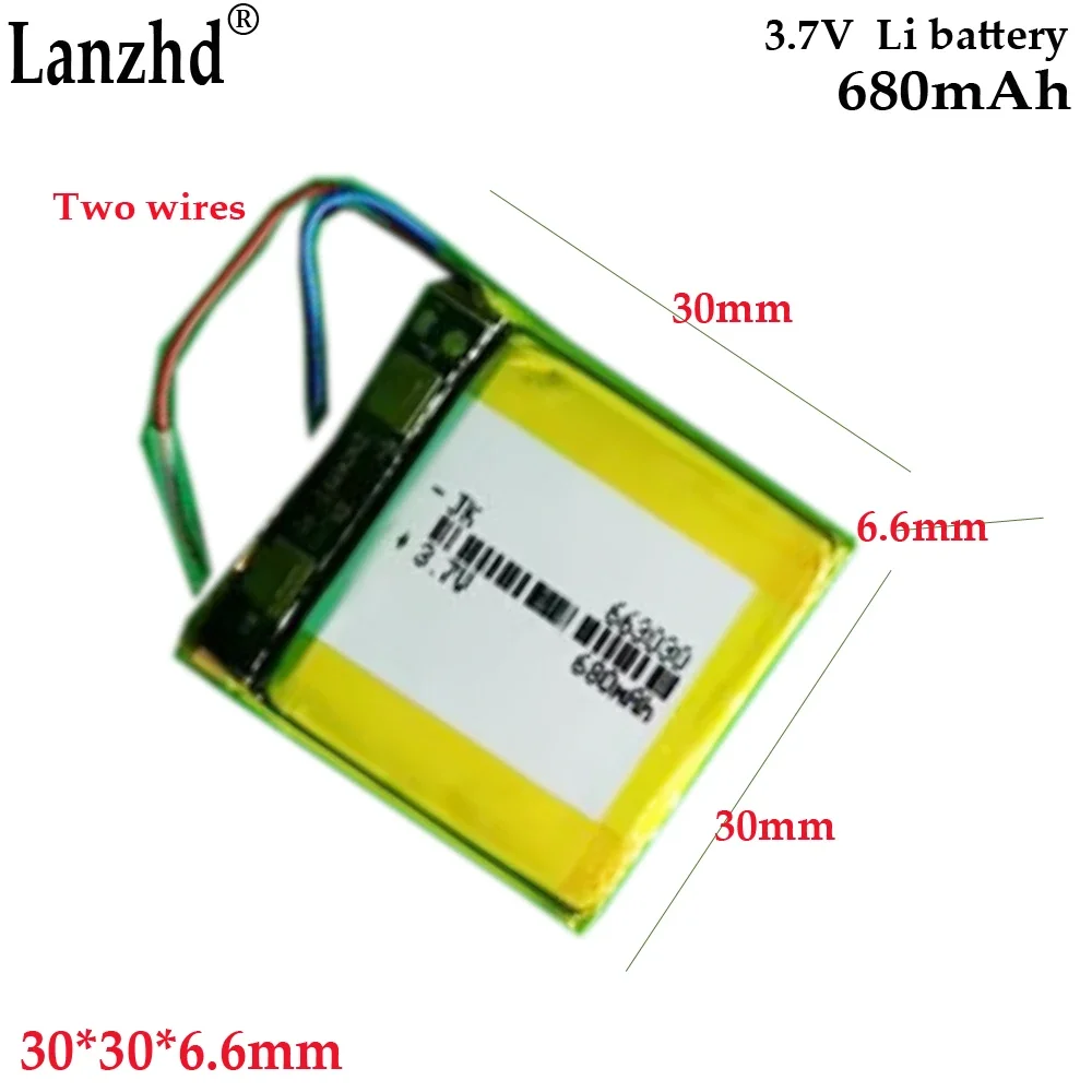 new 3.7V polymer battery For Children's smartwatch Bluetooth headset Breast pump handheld fan battery 663030