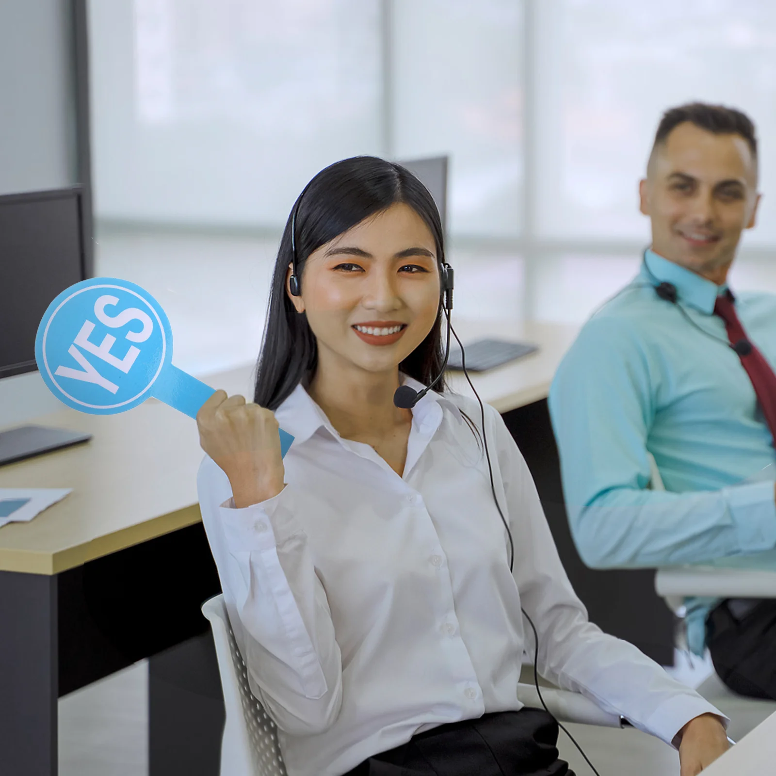 

4pcs Handheld Judging Board Reusable Yes No Paddle For Classroom Voting School Supplies Portable Game Assessment Tool