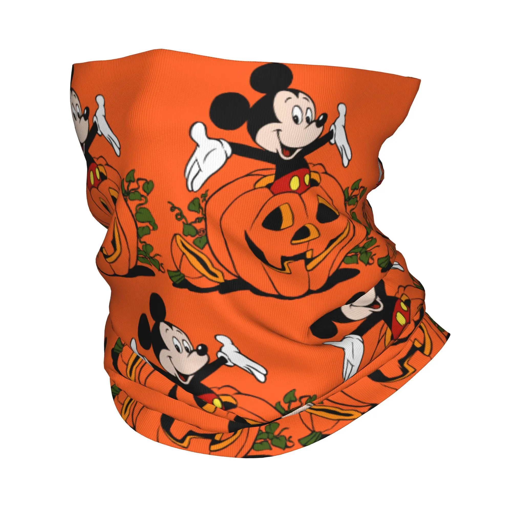 Custom Minnie Mickey Mouse  Bandana Neck Gaiter for Hiking Cycling Women Men Wrap Scarf Donald Duck Pumpkin Pie Balaclava Warmer