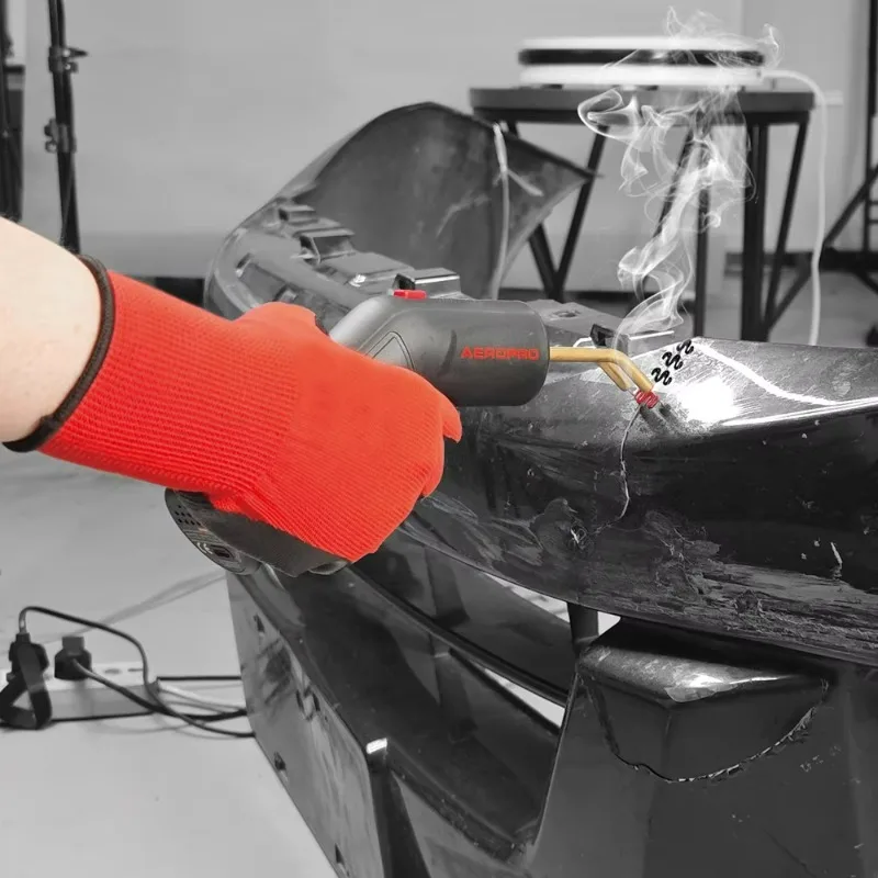 Pistola de soldadura con grapadora caliente A702, pistola soldadora de plástico inalámbrica, kits de reparación de parachoques de coche con grapas de soldadura de plástico