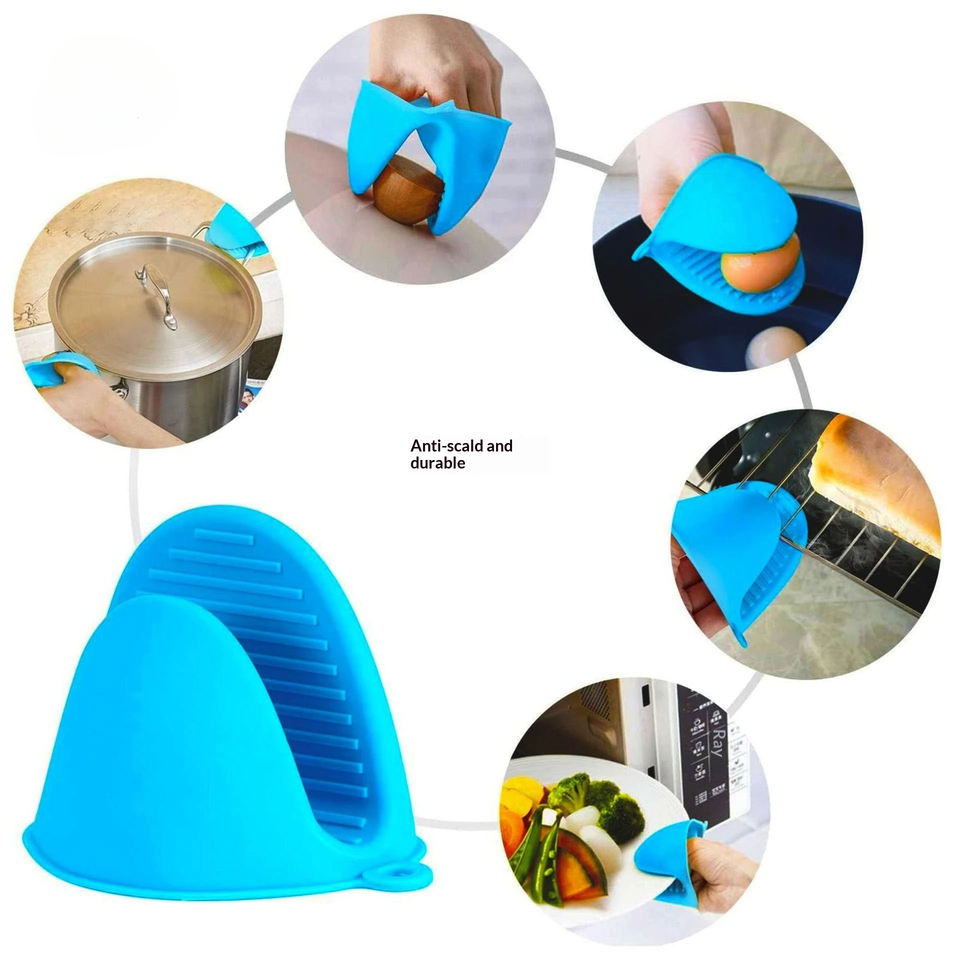  2Pcs Silicone Pot Holder Gloves Non-Slip Grip Kitchen Utensils Anti Scalding and Heat Insulation Gloves Essential Kitchen Tools 