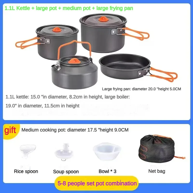 

Outdoor Pot Portable Large Camping Set Pot Picnic Equipment Kettle Set Outdoor Picnic Cookware Single Pot