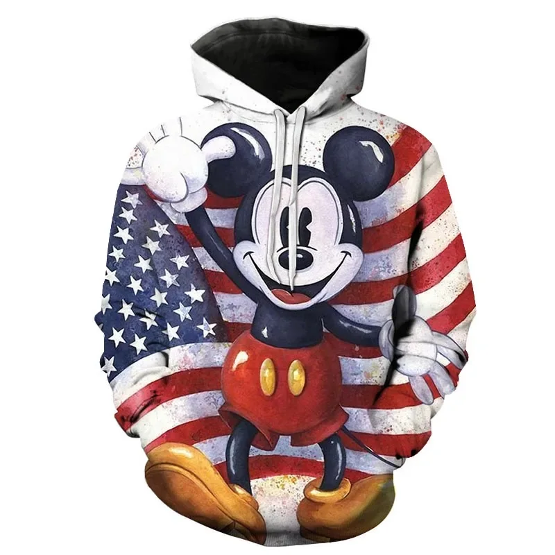 Disney Cartoon Minnie Mickey Mouse 3D Hoodie Sweatshirts Men Women Boys Girls Pullover Harajuku Streetwear Pocket Hoodies