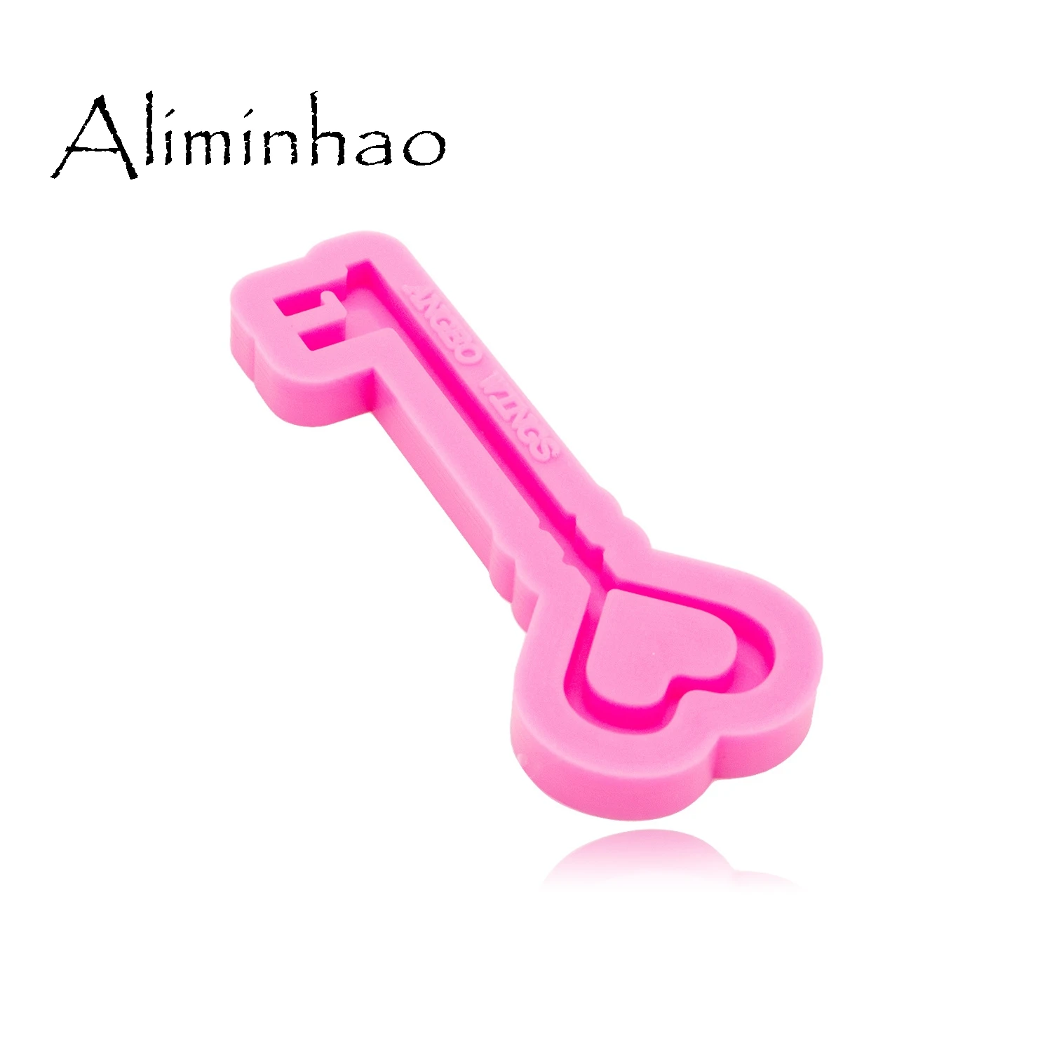 DY0344 Shiny Heart Key mold Silicone Molds DIY resin epoxy keychains Mould for jewelry Key ring pendant decoration