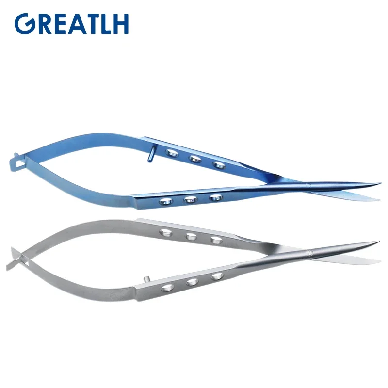 Titanium/stainless Steel Autoclavable Blunt Conjunctival Scissors Curved Eye Surgery Scissors Ophthalmic Instruments 1pcs