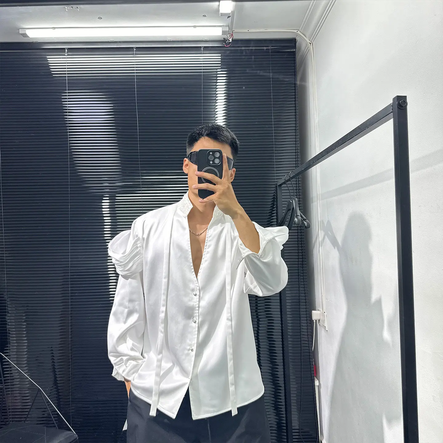 Dark Design Avant-Garde Simple Casual Shirt Men and Women Autumn Loose Retro Idle Style All-Matching