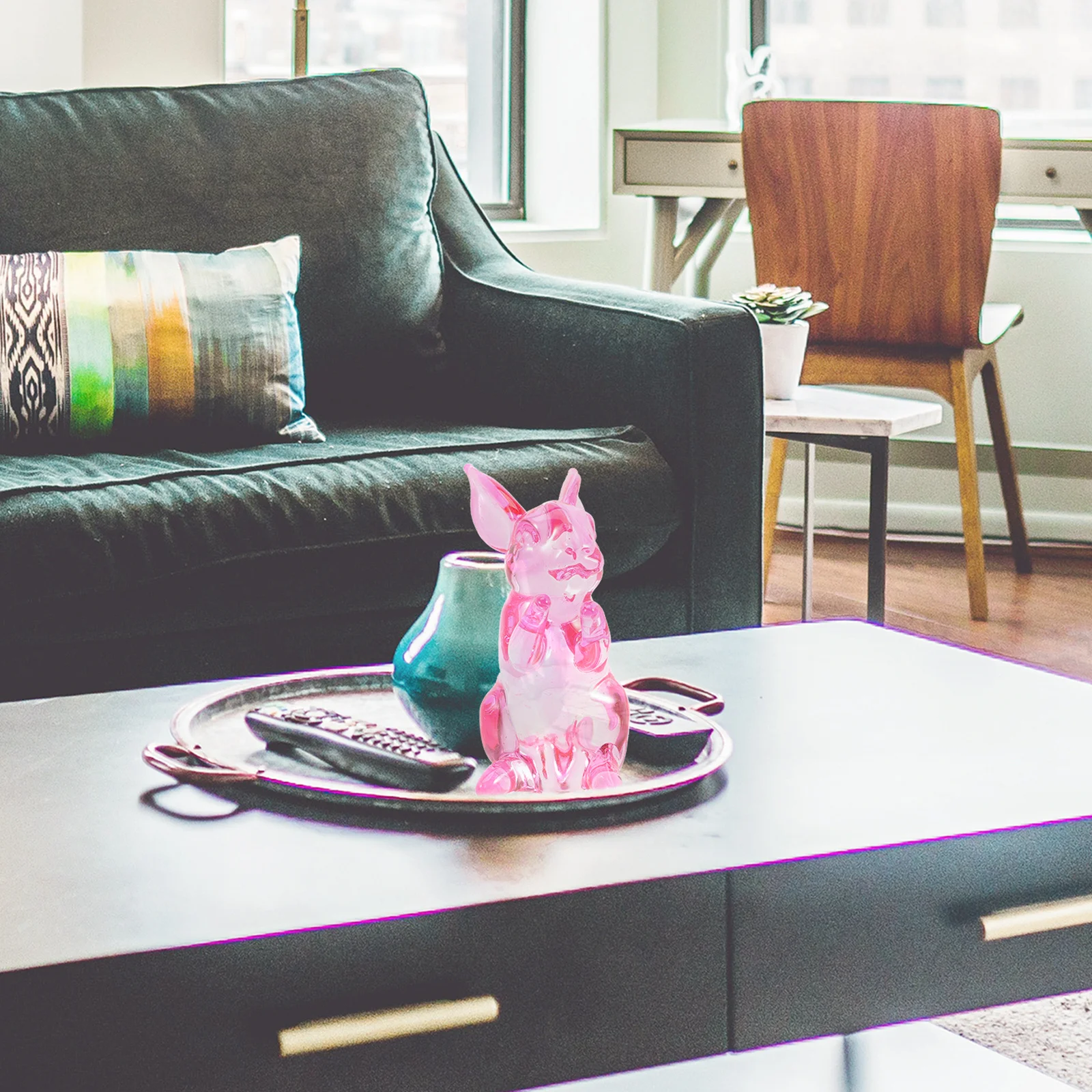 

Crystal Standing Rabbit Statue Premium Durability Desktop Ornament Adorable Bunny Decor for Living Room Home Decoration