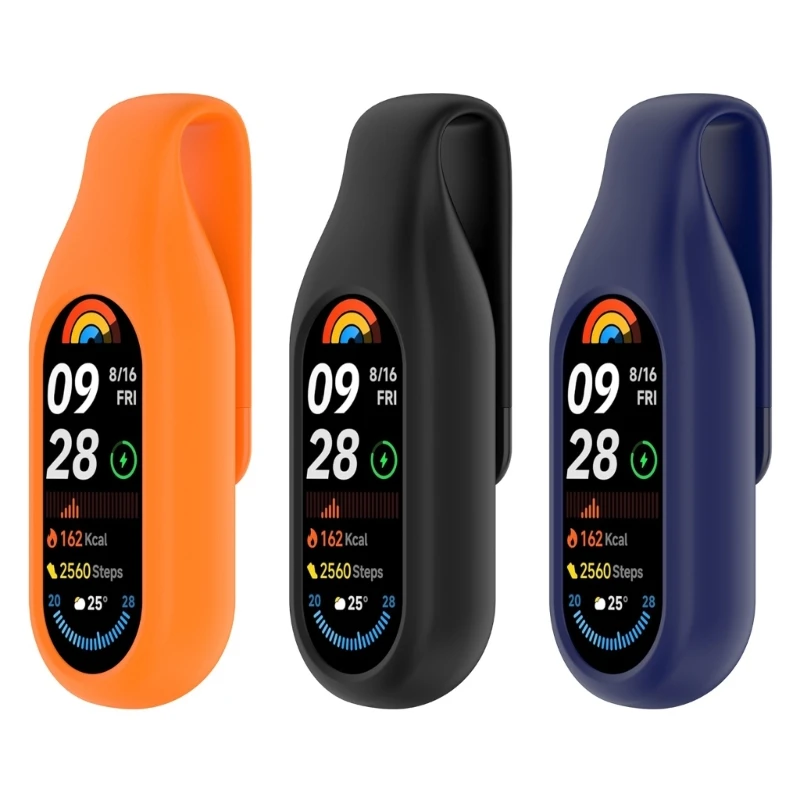 Silicone Case For Xiaomi Mi Band 10 9 8 Steel Clip Buckle Holder Sports Watchband Cover Shell for Mi Band 9 8 Mi Band10 Bumper