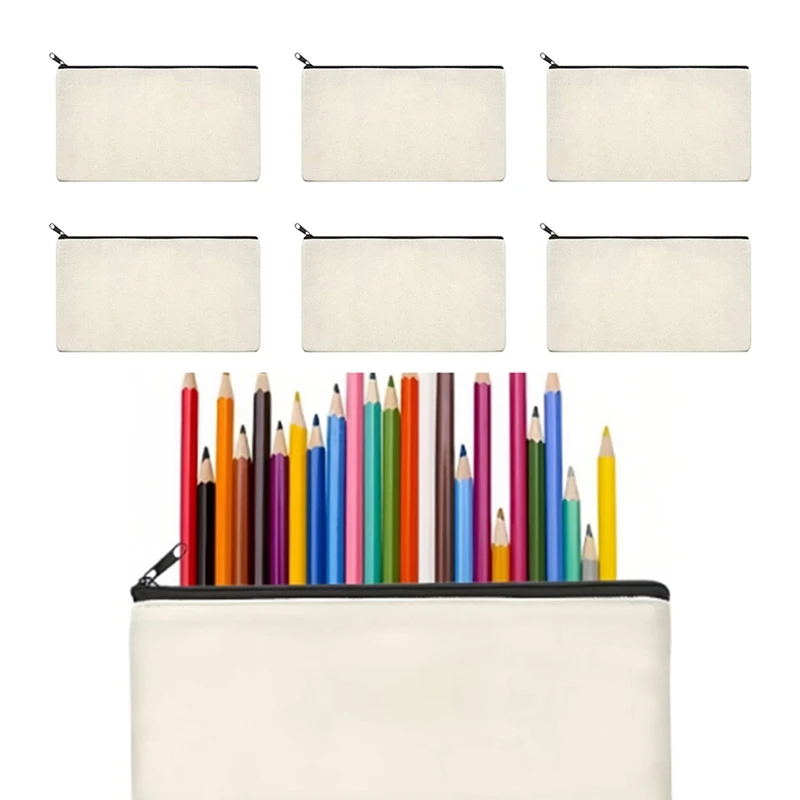 

10 шт. пенал, сумки на молнии для рукоделия, бежевые пустые косметички, многофункциональные сумки