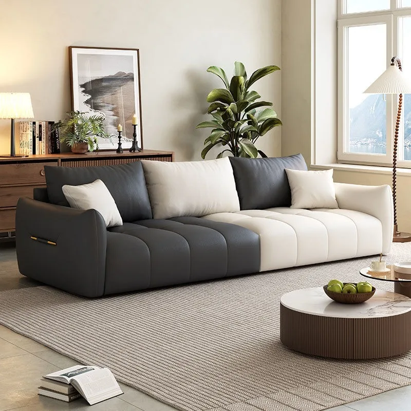 

Italian small apartment baby velvet straight row sofa