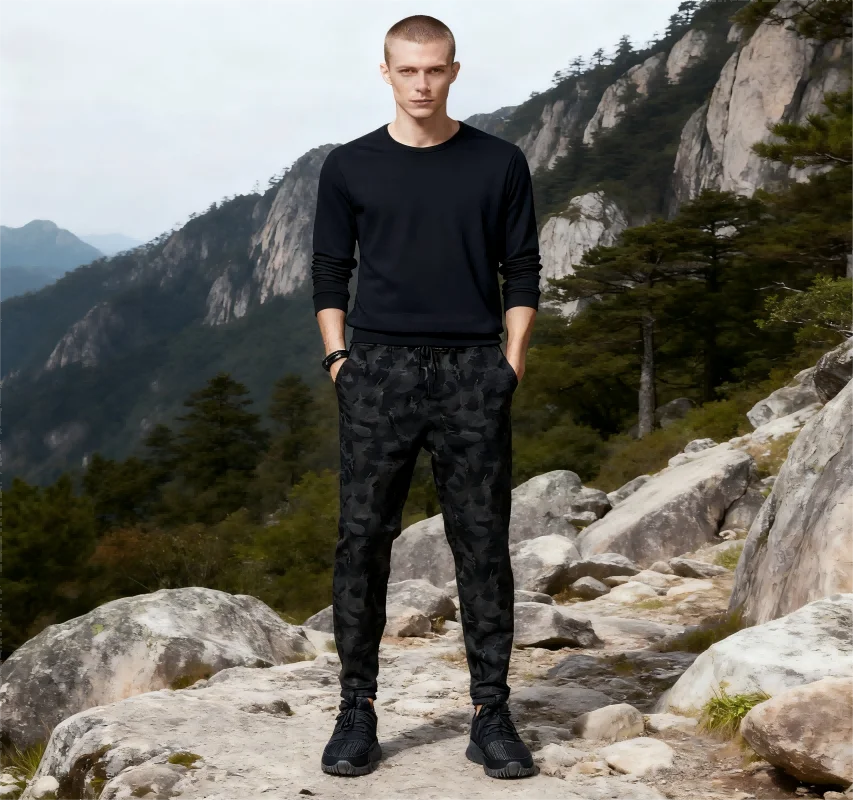 

2025 Men Fashion Quick Dry Pants Lightweight Hiking Jogging Running Trousers Breathable Workout Gym Ankle Tied Athletic Pants