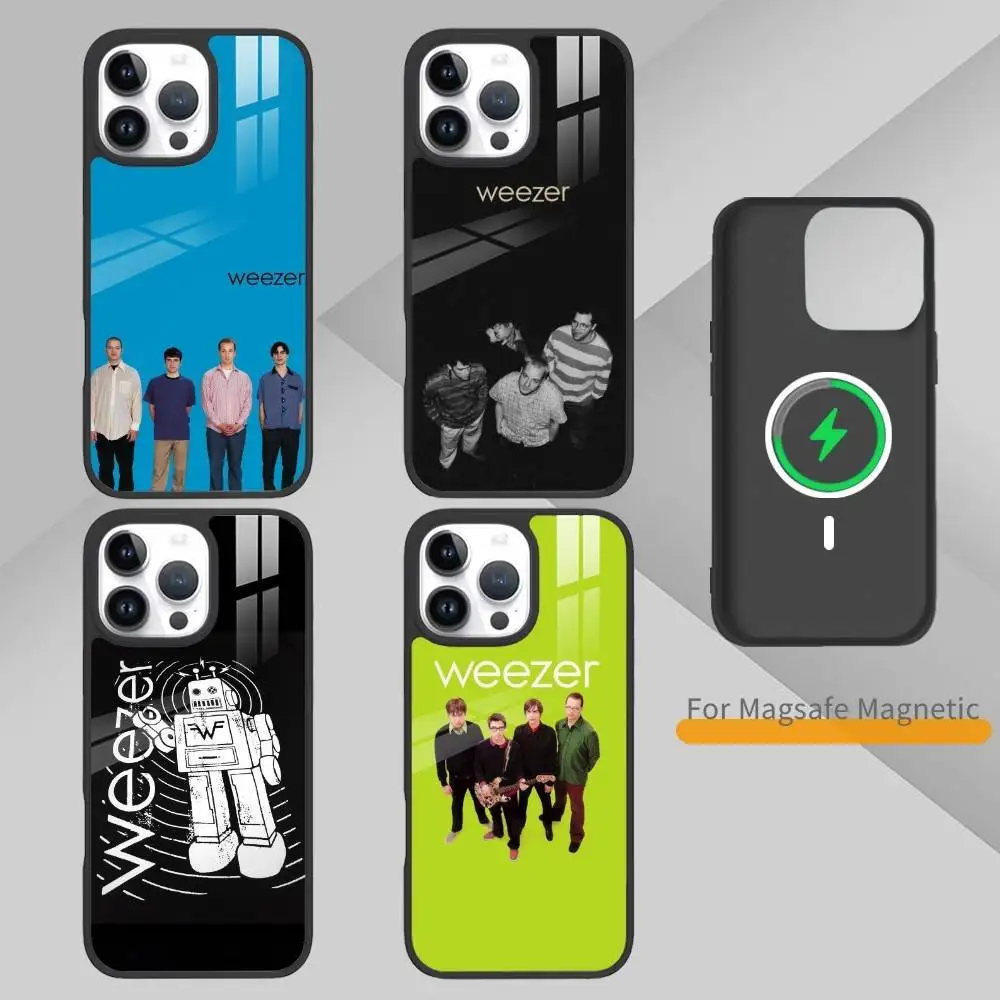 

W-Weezer B-Band Phone Case For iPhone17,16,15,14,13 Plus,Pro Max Magnetic For Magsafe Wireless Charging