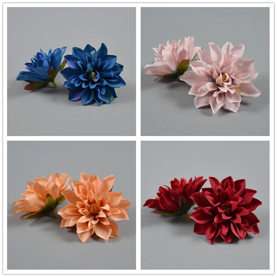 

50Pcs 8CM 10Colors Silk Epiphyllum Artificial Flowers Heads DIY Bridal Bouquet Headwear Flower Wedding Decoration Props