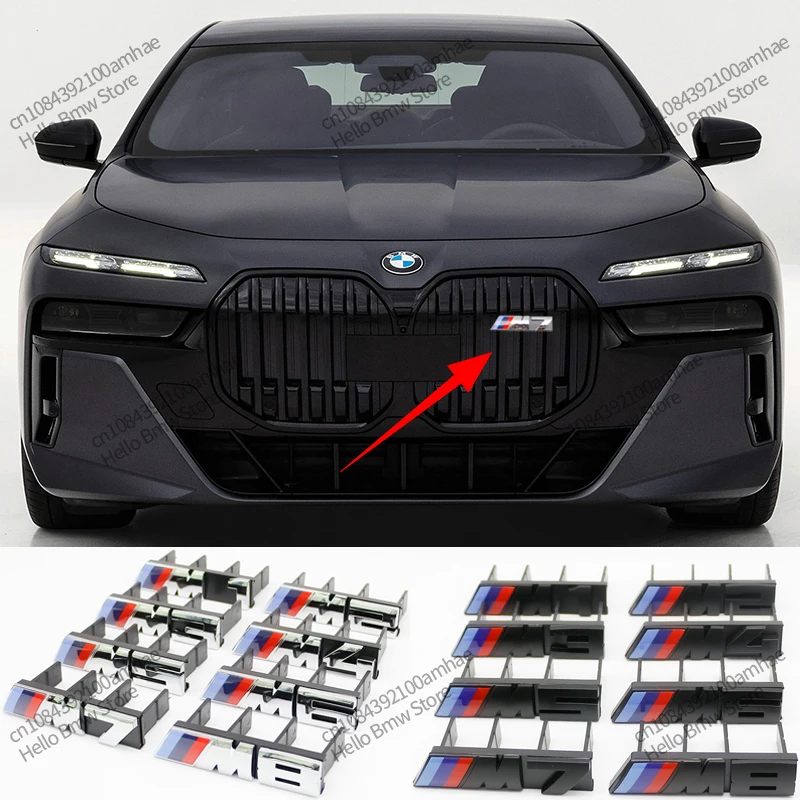 For BMW M Logo M1 M2 M3 M4 M5 M6 M7 M8 F48 G01 E84 E83 F39 F10 F30 G11 G07 G86 G80 G60 E60 E46 3D Car Front Grille Badge Emblem