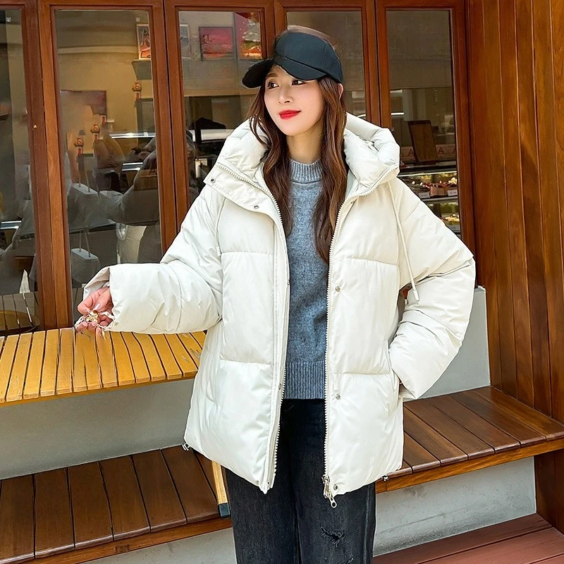 

Thickened Cotton-padded Clothes Women's Autumn and Winter Loose Bread Cotton-padded Cotton-padded Comfort Hooded Jackets