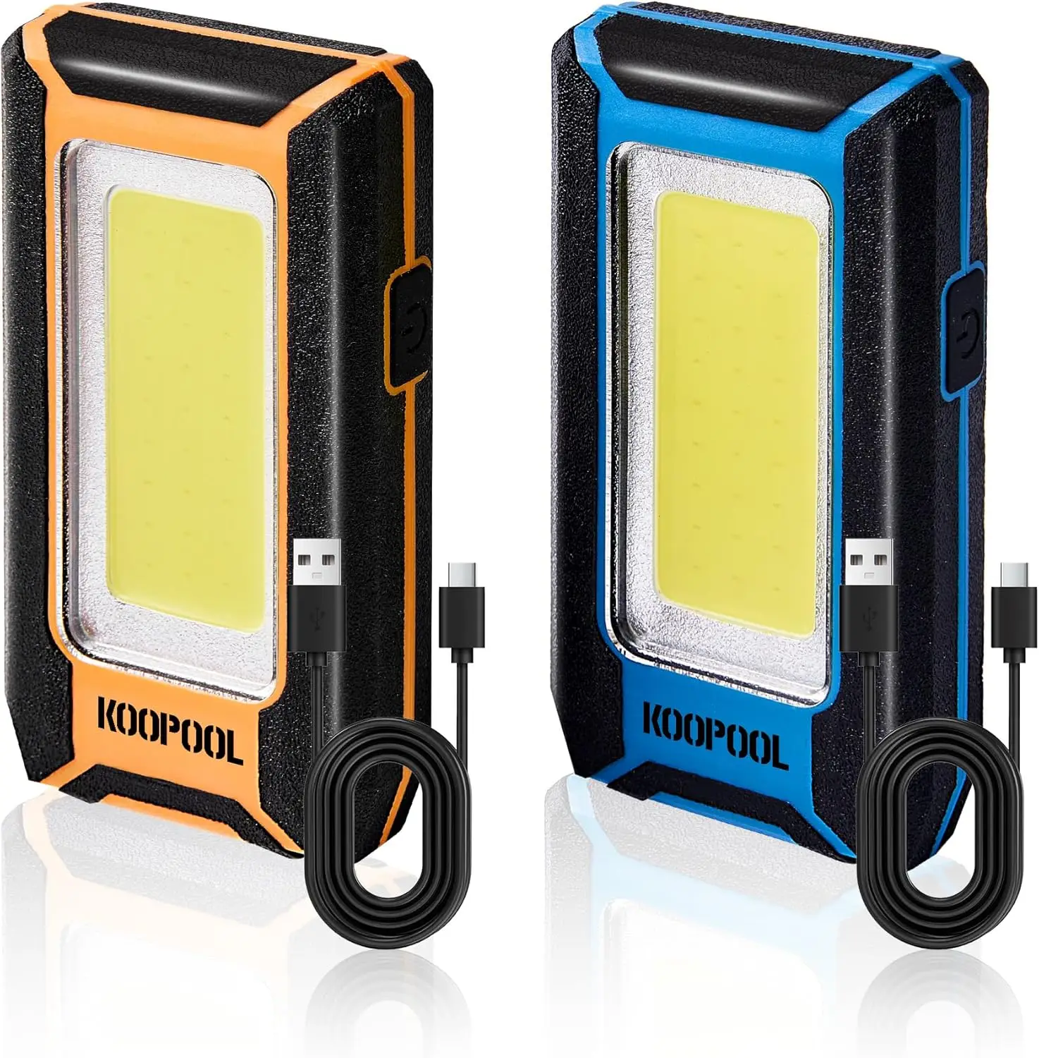 

Набор из 2 магнитных рабочих фонарей, перезаряжаемый светодиодный фонарик, портативные светильники, 40 Вт, 1500 люмен, 6500K, металлический крючок для подвешивания, 3 режима