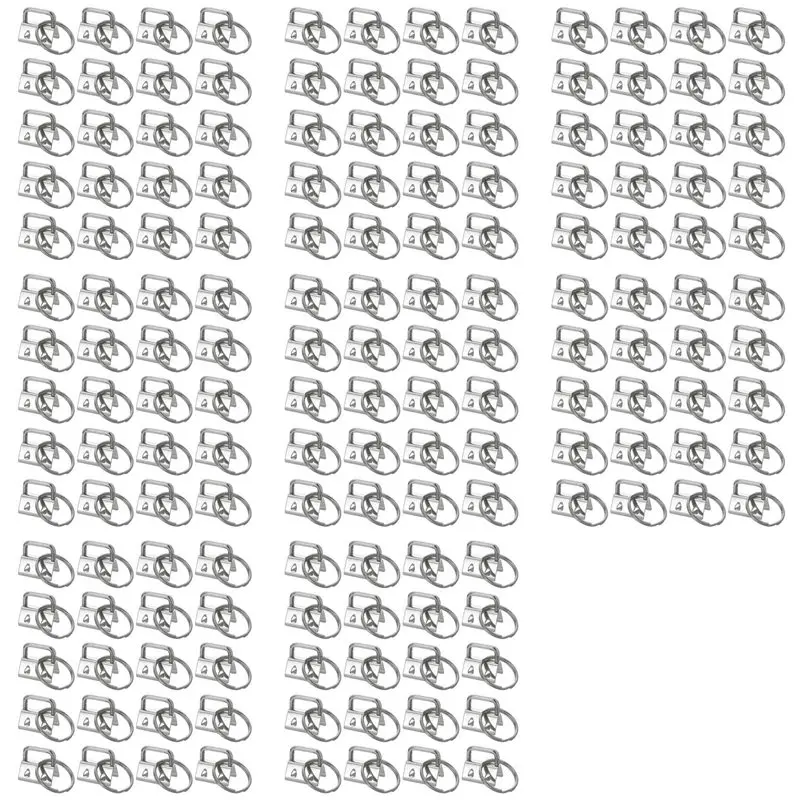 160PCS Key Fob Hardware With Keychain Rings For Bag Webbing,Silver-AT36